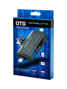 Картридер универсальный USB, Type-C, Lightning для карт памяти MICRO SD, SD Орбита OT-PCR27